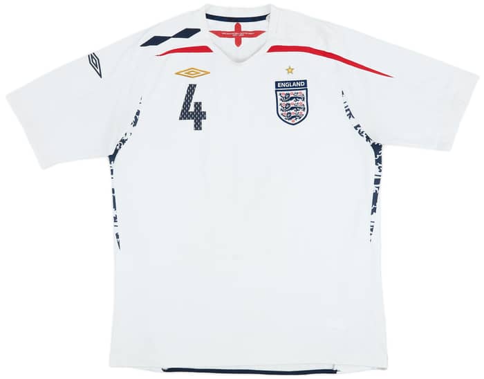 2007-09 England Home Shirt Gerrard #4 - 7/10 - (XL)