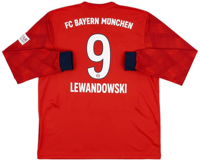 2018-19 Bayern Munich Home L/S Shirt Lewandowski #9 - 10/10 - (XL)