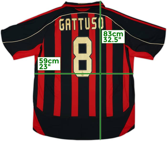2006-07 AC Milan Home Shirt Gattuso #8 - 4/10 - (XL)