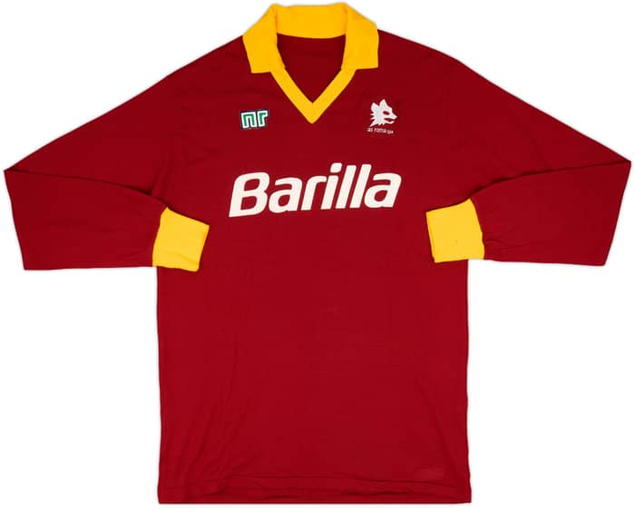 1987-90 Roma Home L/S Shirt - 9/10 - (XL)