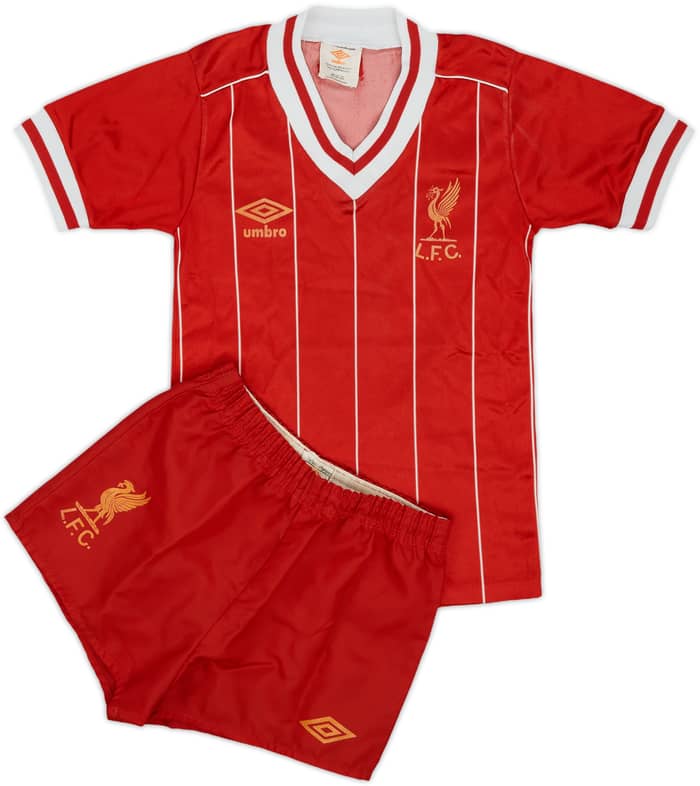 1982-85 Liverpool Home Shirt and Shorts - 6/10 - (S.Boys)