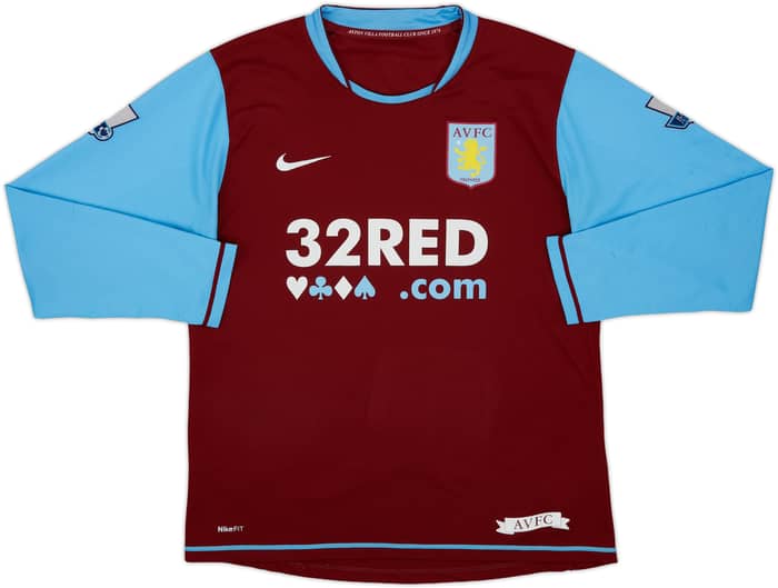 2007-08 Aston Villa Home L/S Shirt Reo-Coker #20 - 6/10 - (M)