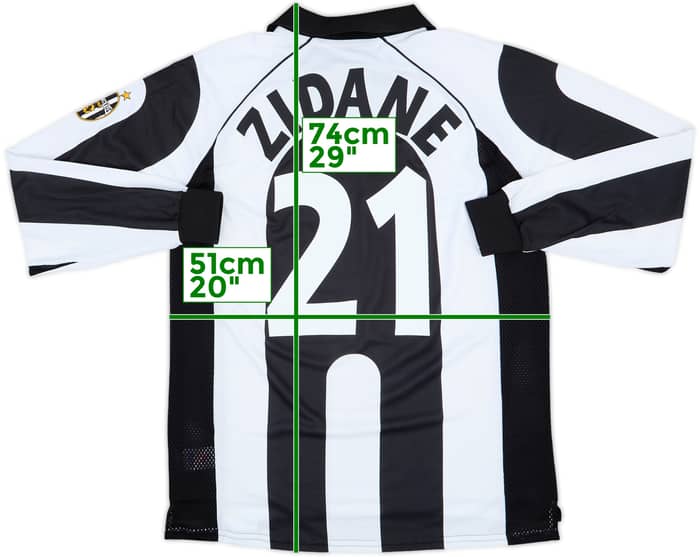 1997-98 Juventus Centenary Home L/S Shirt Zidane #21 - 8/10 - (M)