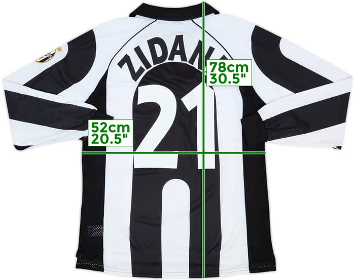 1997-98 Juventus Centenary Home L/S Shirt Zidane #21 (M)