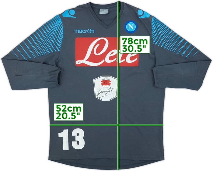2014-15 Napoli Macron Player Issue Cotton Tee #13 - 5/10 - (L)