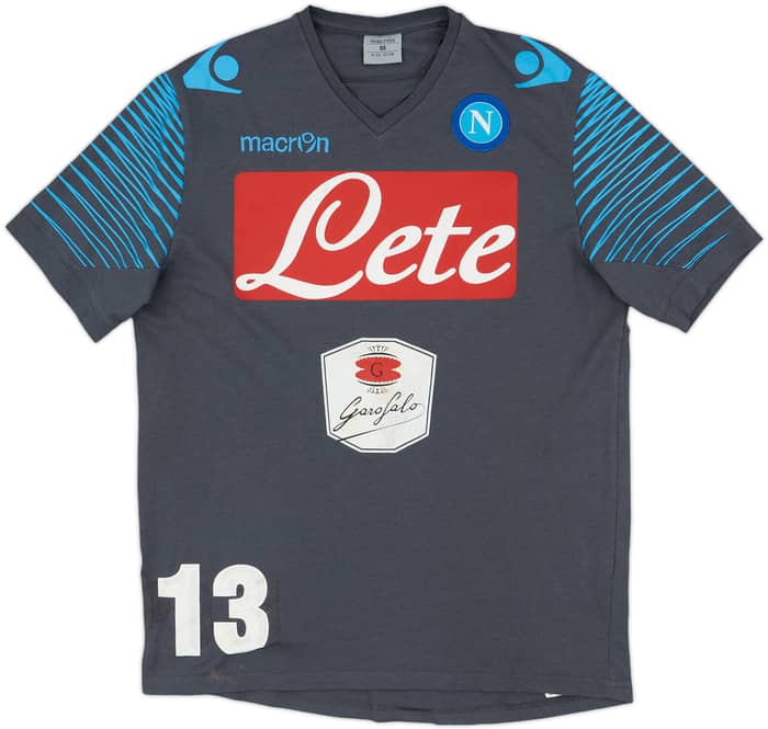 2014-15 Napoli Macron Player Issue Cotton Tee #13 - 6/10 - (M)
