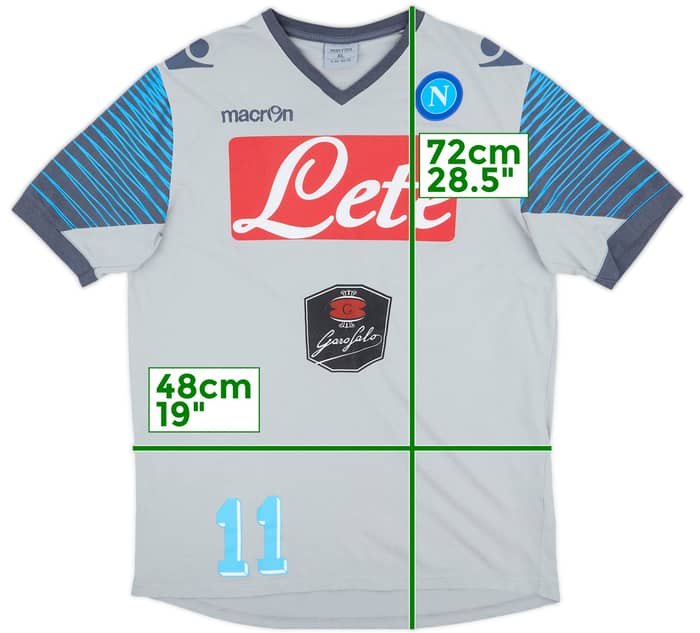 2014-15 Napoli Macron Player Issue Cotton Tee - 6/10 - (XL)