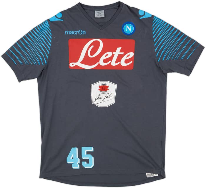 2014-15 Napoli Player Issue Macron Cotton Tee #45 - 6/10 - (XXL)