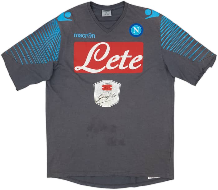 2014-15 Napoli Macron Cotton Tee - 5/10 - (XL)