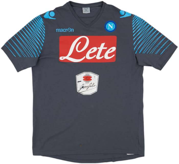 2014-15 Napoli Macron Cotton Tee - 5/10 - (XXL)
