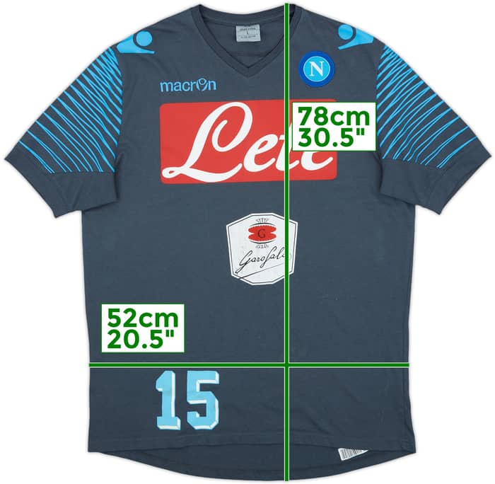 2014-15 Napoli Macron Player Issue Cotton Tee #15 - 5/10 - (L)