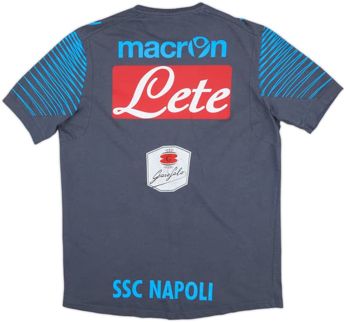 2014-15 Napoli Macron Player Issue Cotton Tee - 5/10 - (XL)