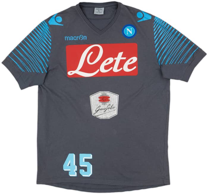 2014-15 Napoli Macron Player Issue Cotton Tee #45 - 6/10 - (XL)