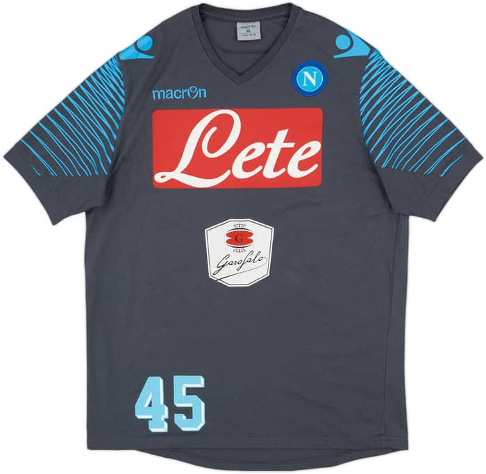 2014-15 Napoli Macron Player Issue Cotton Tee #45 - 5/10 - (XL)