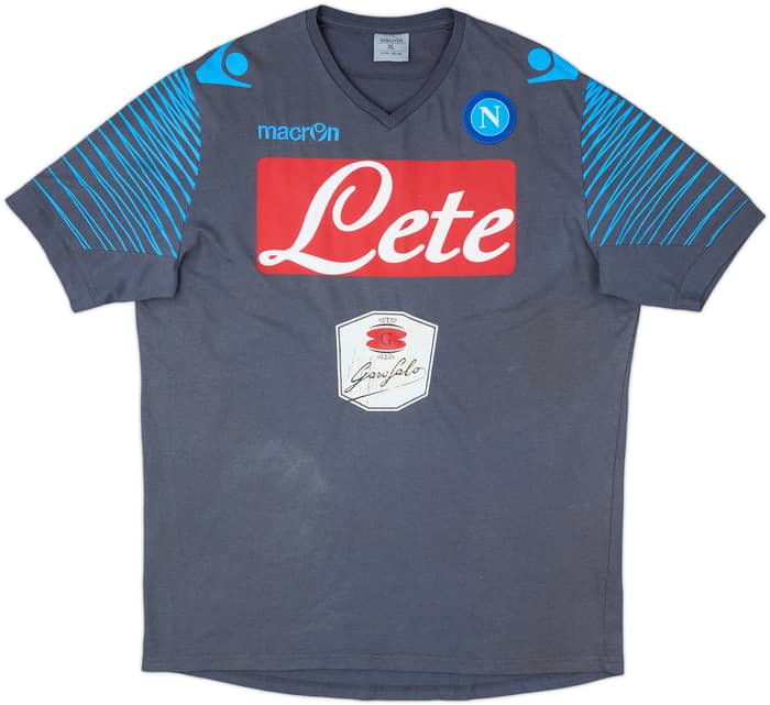 2014-15 Napoli Macron Cotton Tee - 5/10 - (XL)