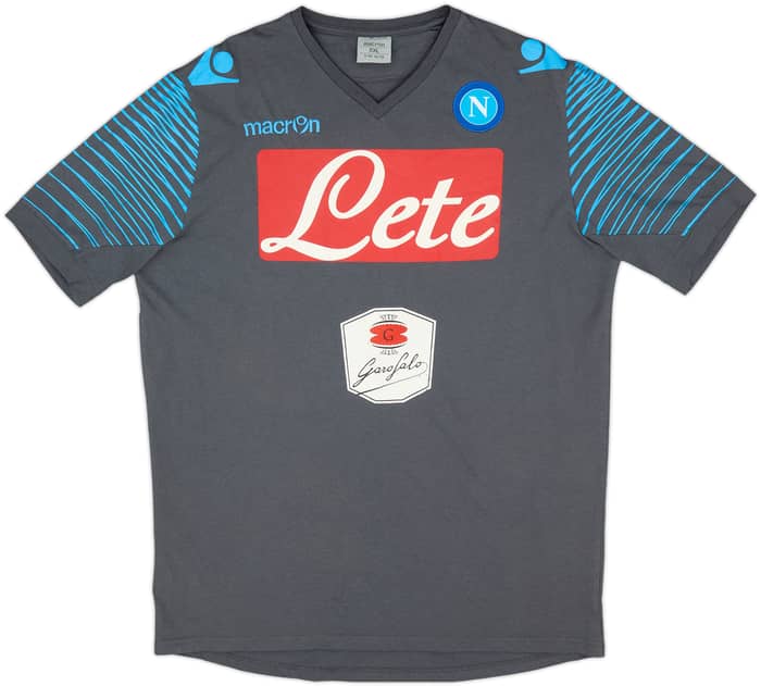 2014-15 Napoli Macron Cotton Tee - 5/10 - (XXL)