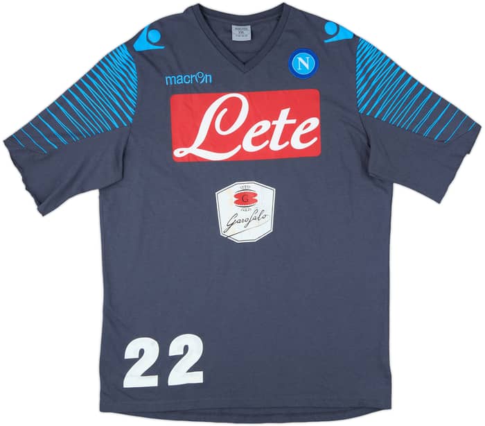 2014-15 Napoli Macron Player Issue Cotton Tee #22 - 5/10 - (XXL)