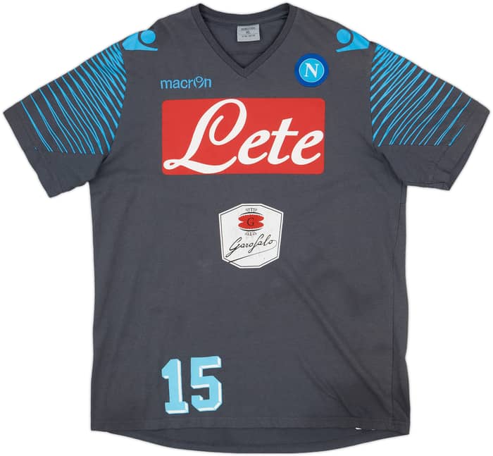 2014-15 Napoli Macron Player Issue Cotton Tee #15 - 6/10 - (XL)