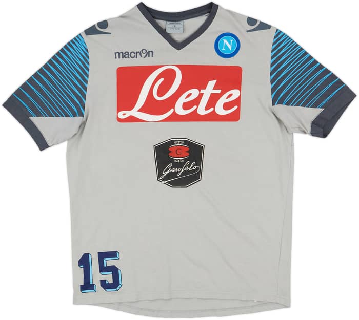 2014-15 Napoli Macron Player Issue Cotton Tee #15 - 7/10 - (L)