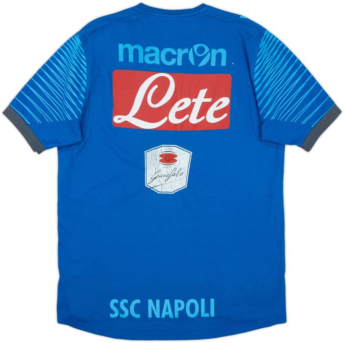 2014-15 Napoli Macron Staff Issue Cotton Tee AG - 4/10 - (XL)