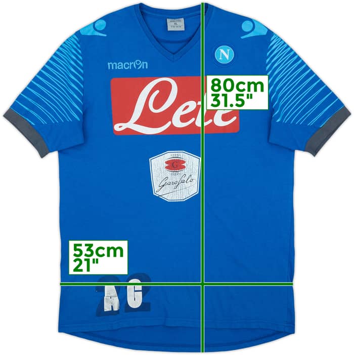 2014-15 Napoli Macron Staff Issue Cotton Tee AG - 4/10 - (XL)