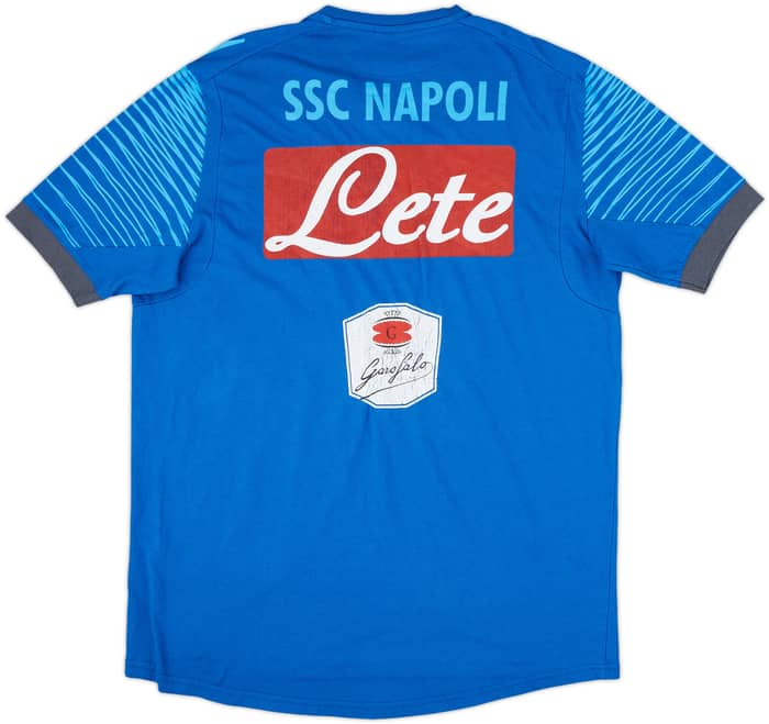 2014-15 Napoli Staff Issue Macron Cotton Tee 'CG' - 4/10 - (XL)