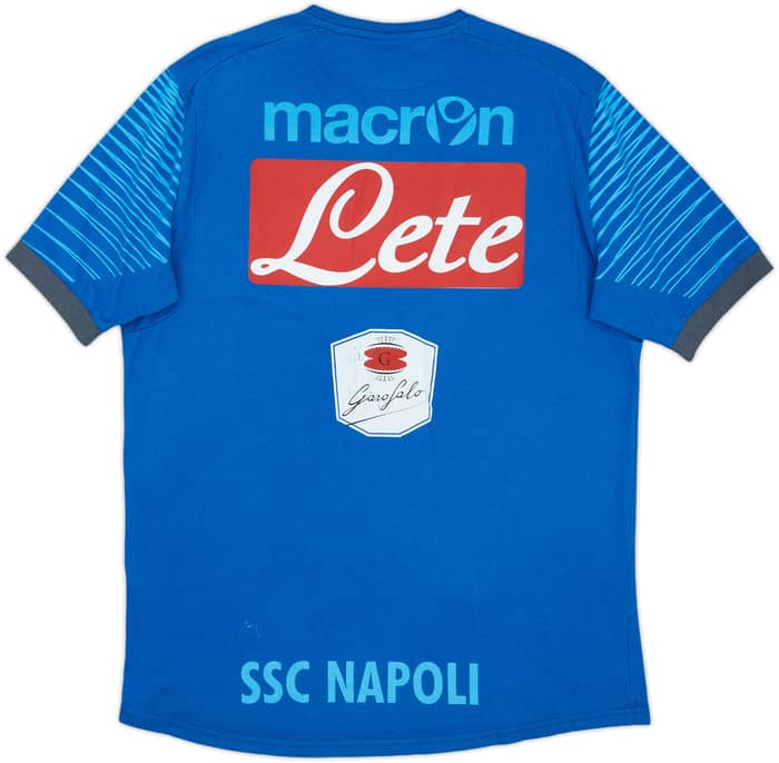2014-15 Napoli Macron Staff Issue Cotton Tee AG - 5/10 - (XL)