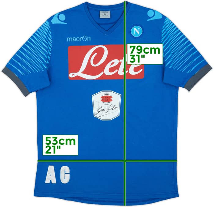 2014-15 Napoli Macron Staff Issue Cotton Tee AG - 5/10 - (XL)