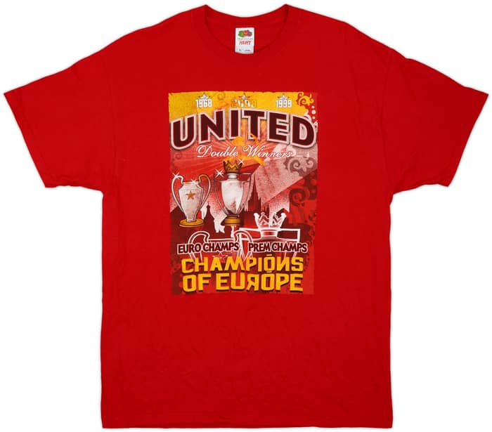 2008-09 Manchester United 'Double Winners' Nike Graphic Tee - 7/10 - (XL)