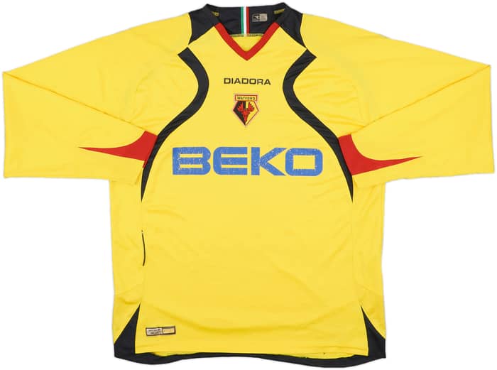2007-08 Watford Home L/S Shirt - 5/10 - (XL)