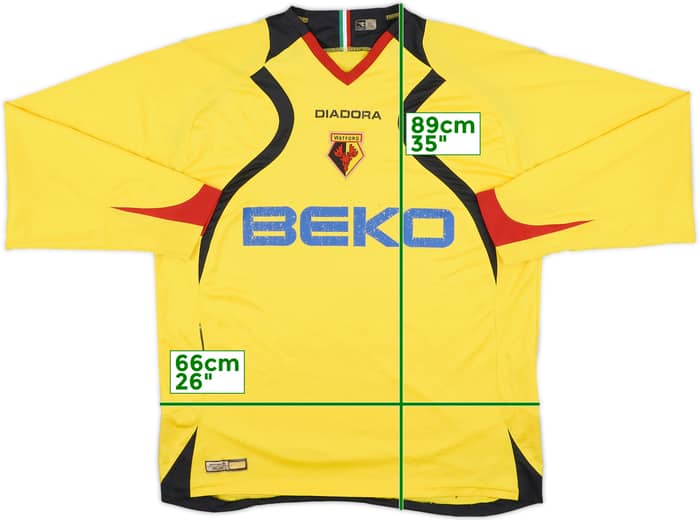 2007-08 Watford Home L/S Shirt - 5/10 - (XL)