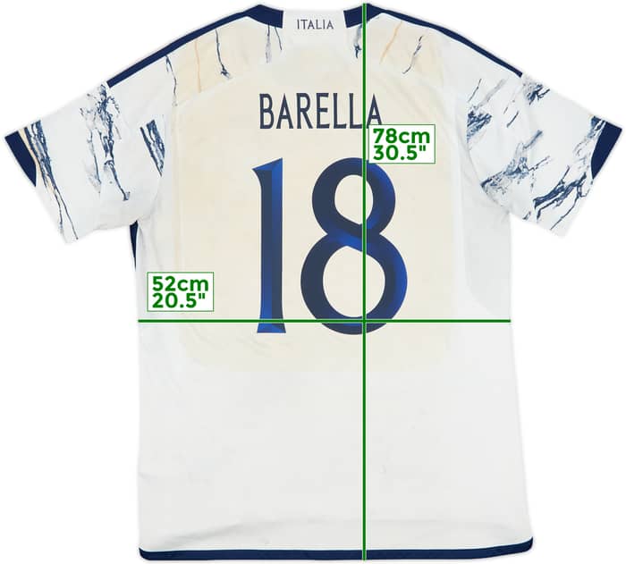 2023-24 Italy Away Shirt Barella #18 - 3/10 - (L)