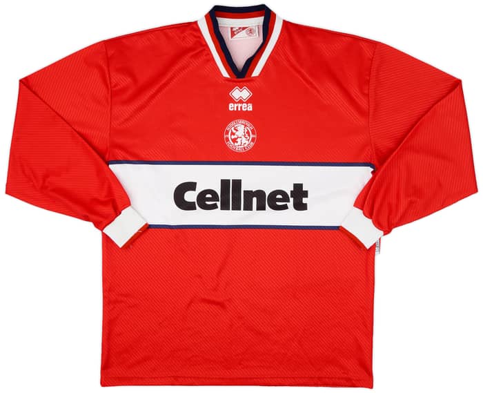 1997-98 Middlesbrough Home L/S Shirt - 9/10 - (XL)