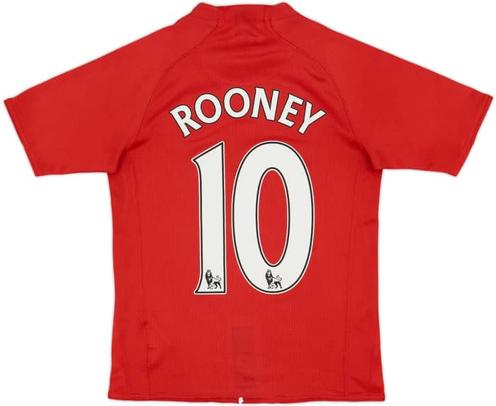 2007-09 Manchester United Home Shirt Rooney #10 - 4/10 - (M.Boys)