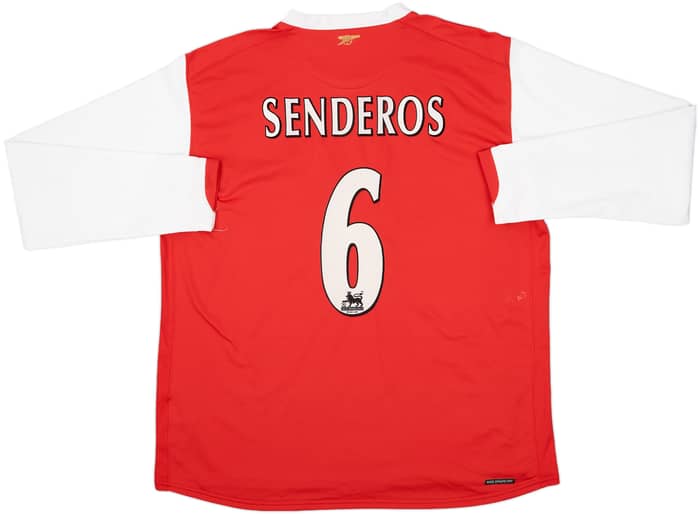 2006-08 Arsenal Home L/S Shirt Senderos #6 - 6/10 - (L)