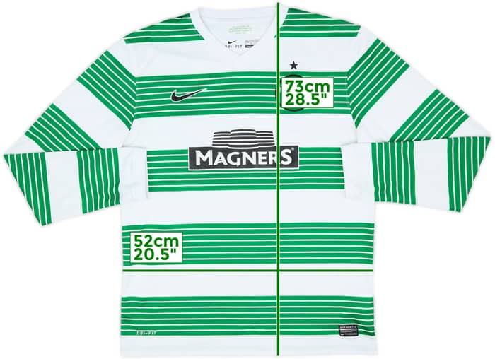 2013-15 Celtic Home L/S Shirt Amsterdam #13 - 8/10 - (M)