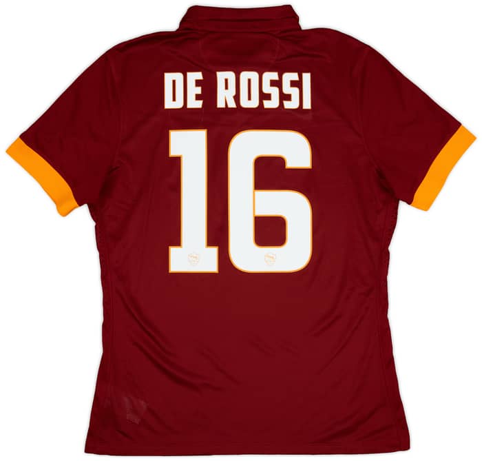 2014-15 Roma Authentic Home Shirt De Rossi #16 - 8/10 - (XL)