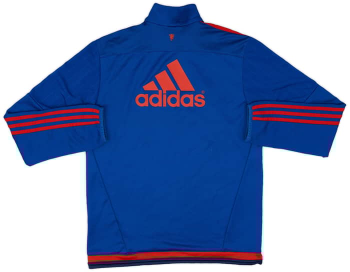 2015-16 Manchester United adidas 1/4 Zip Sweat Top - 9/10 - (S)