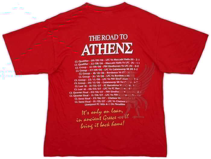 2006-07 Liverpool Athens Champions League Final Cotton Tee - 8/10 - (M)