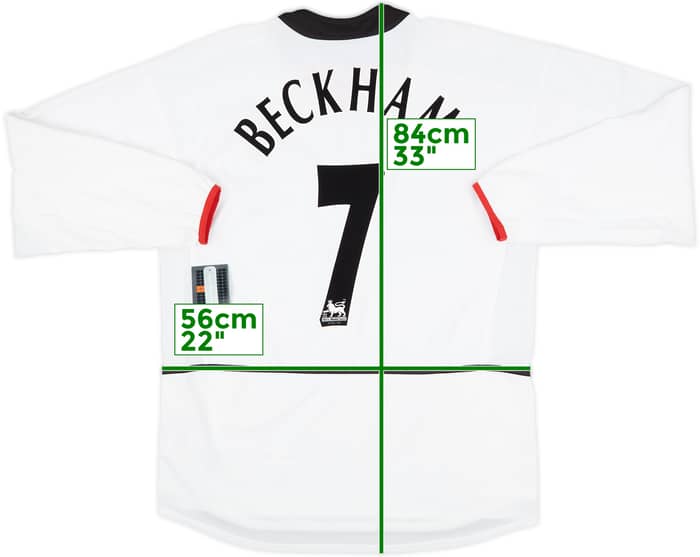 お待たせ! 2002-03 (L) #7 Beckham Shirt L/S Away United Manchester トップス