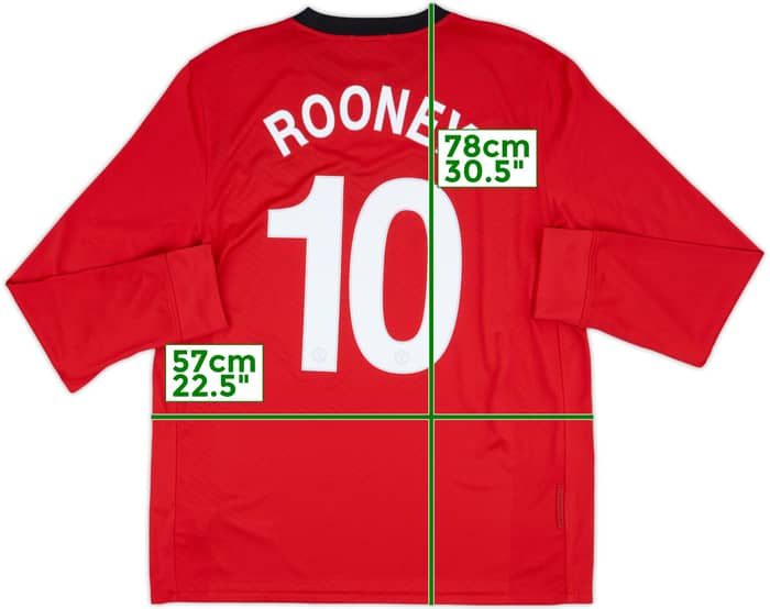 2009-10 Manchester United Home L/S Shirt Rooney #10 (L)