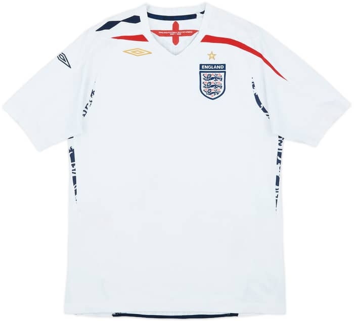 2007-09 England Home Shirt - 4/10 - (XL.Boys)