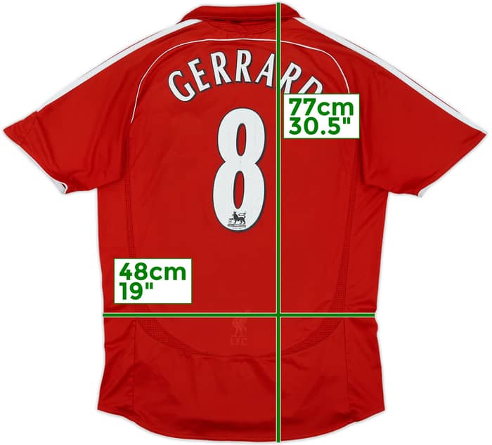 2006-08 Liverpool Home Shirt Gerrard #8 - 5/10 - (M)
