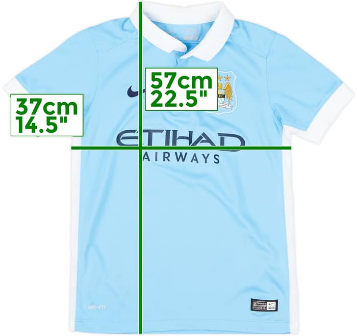 2015-16 Manchester City Home Shirt Wilfried #14 - 8/10 - (S.Boys)