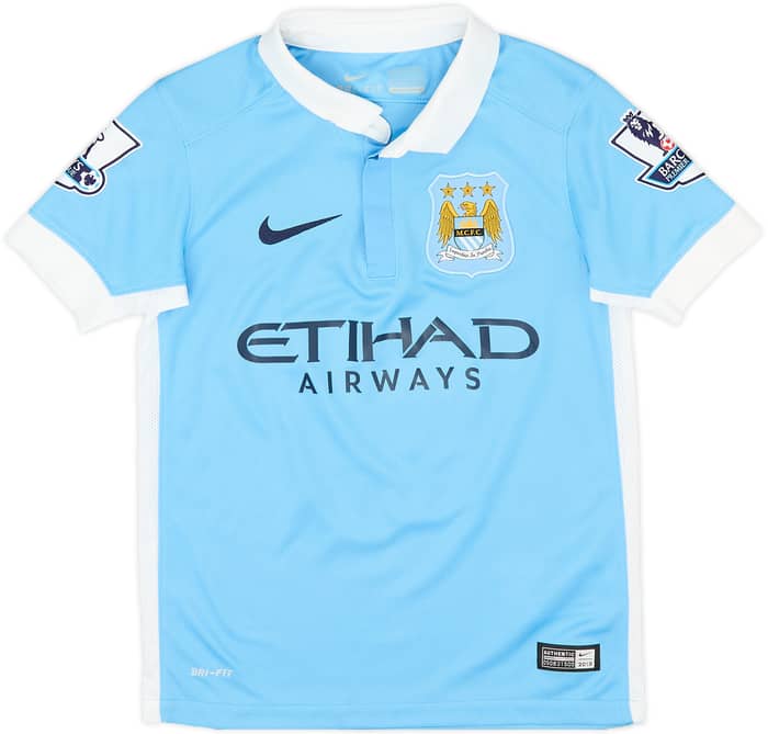 2015-16 Manchester City Home Shirt Kun Aguero #16 - 8/10 - (7-8 Years)