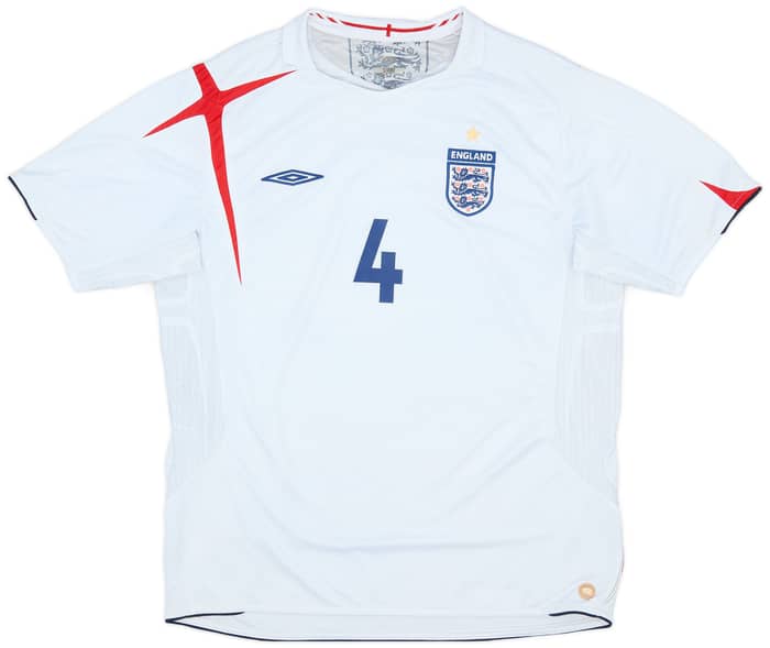 2005-07 England Home Shirt Gerrard #4 - 5/10 - (XL)