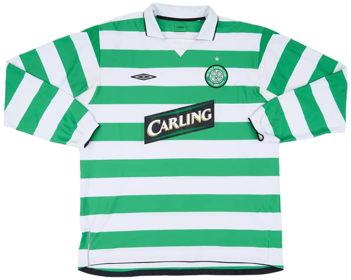 2004-05 Celtic Home L/S Shirt Lambert #14 - 6/10 - (XXL)
