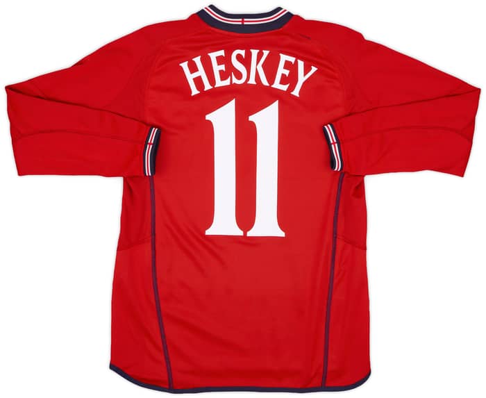 2002-04 England Away L/S Shirt Heskey #11 - 8/10 - (S)