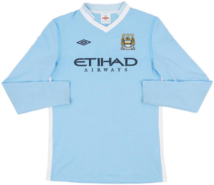 2011-12 Manchester City Home L/S Shirt Silva #21 - 9/10 - (XL.Boys)