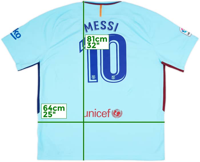 2017-18 Barcelona Away Shirt Messi #10 (XXL)